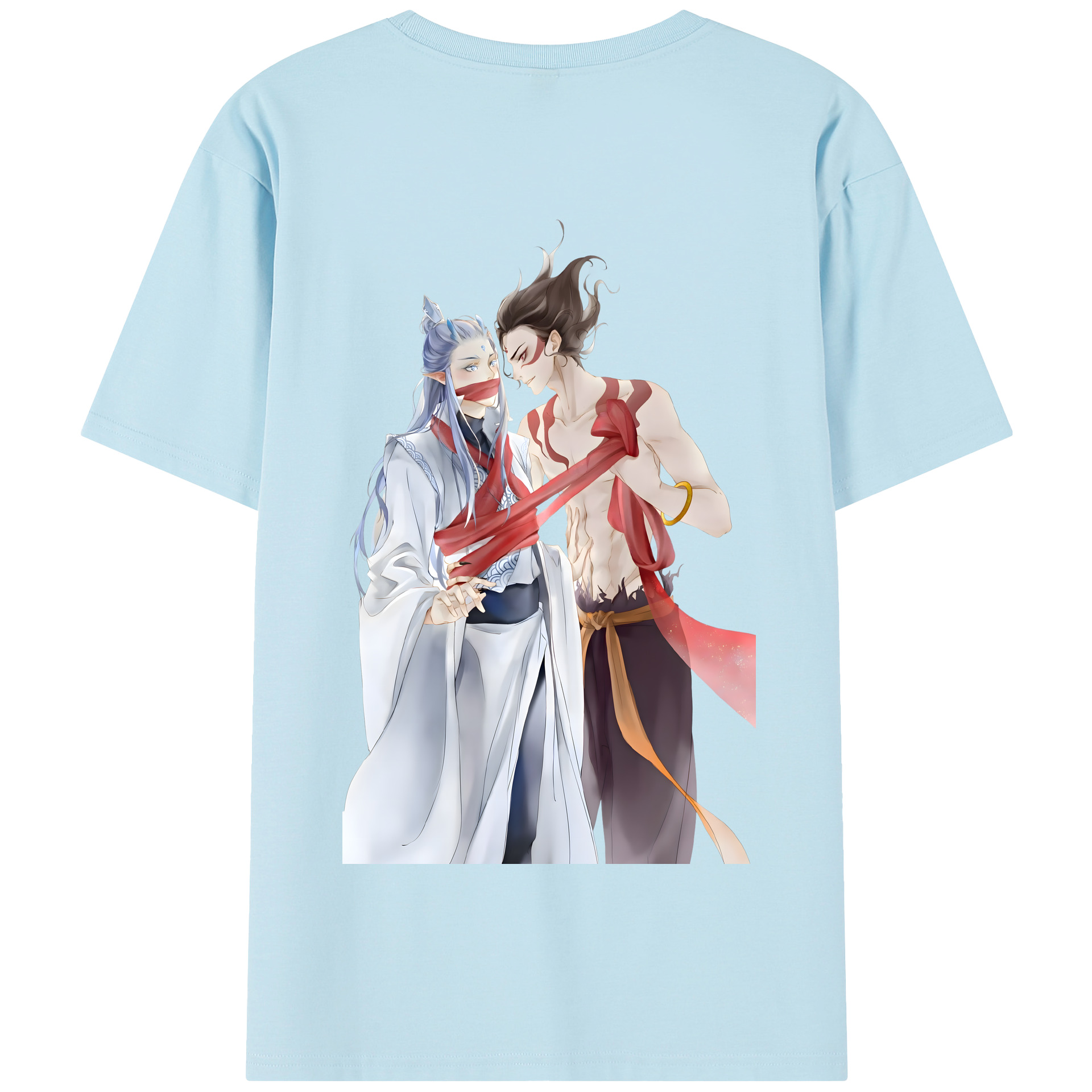 （画像用） Ne Zha 2 ナタ 魔童の大暴れ 綿100％半袖Tシャツ（背面プリント）